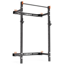 Mirafit M3 Folding Wall Rack - 208cm Black Home Gym Garage Fitness 208cm #089