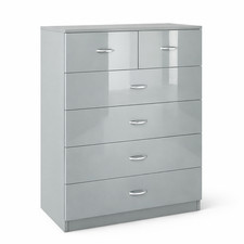 Grey 6 Drawer Sideboard /