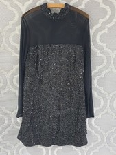 Womens Sequin Black Midi Dress