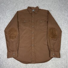 Polo Ralph Lauren Shirt Mens Large Brown Safari Utility Military Elbow Patches
