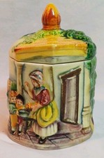 Japanese pot Maruhon Marutomoware vintage Art Deco antique tavern jam pot.