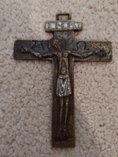 religious cross mural bronze
