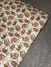 1 Mtr Ivory Sloths Print 100%