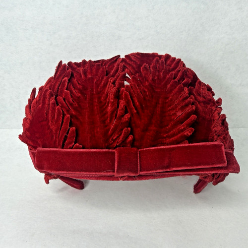 Vintage 1950s red velvet leaf - vintage,