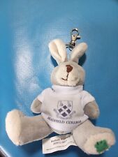 Soft Grey Rabbit Keyring Toy with detachable Bradfield College t-shirt