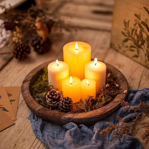 Rustic wooden candle holder - wooden,
