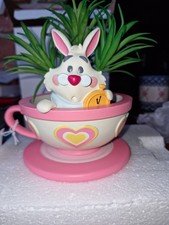 Disney Alice in Wonderland Faux Potted Plant in Tea Cup with White Rabbit