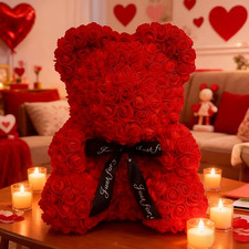 25cm artificial teddy - 25cm, rose