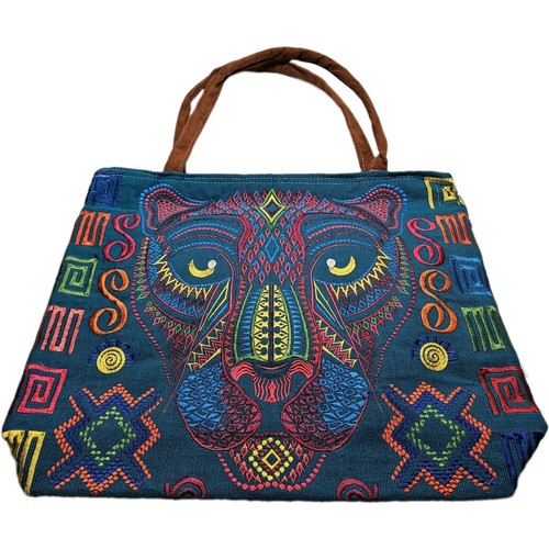 Large embroidered leather - embroidered,