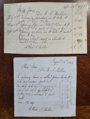 1873 1868 victorian invoices - &,