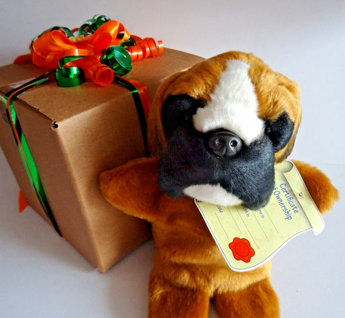 Boxer dog hand puppet - dog,