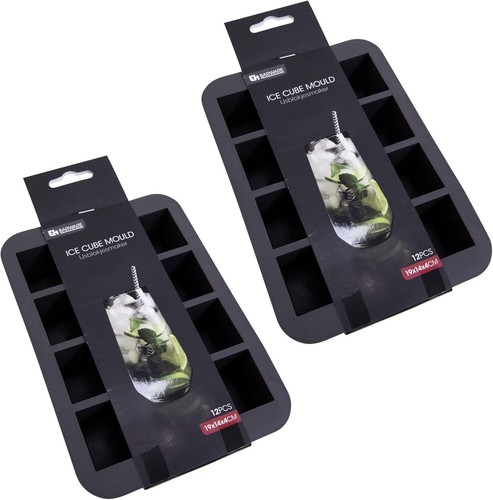 Black silicone square ice - silicone, 12