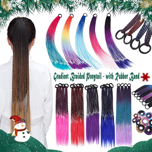 Gradient braided ponytail - gradient,