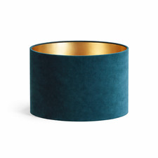 Teal gold velvet lamp shade - teal,