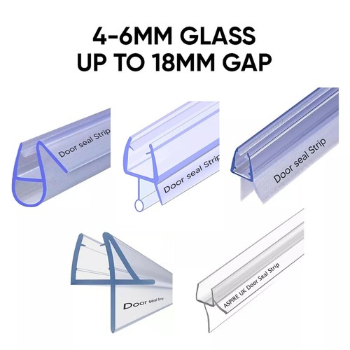 Shower door seal strip 6mm - door, 4-6mm