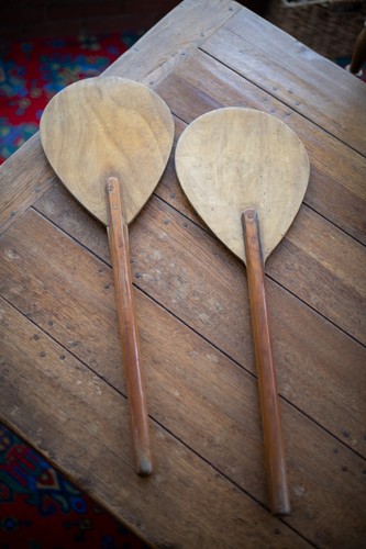 Antique koa paddle hand - antique,