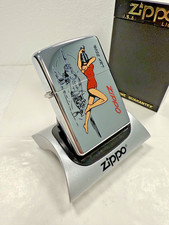 GENUINE Zippo Lighter SEXY NOSE ART PINUP Polished Chrome 2003 NEW IN BOX