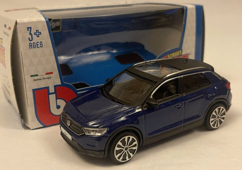 Roc blue by burago - t-roc, 1:43