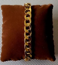 Bracelet 22cm Curb Adjustable Wedding Gold Plated 1cm Diameter Bargain 
