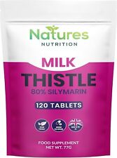 Milk Thistle Tablets 4000mg | 120 High Strength Tablets | 80% Silymarin Vegan UK