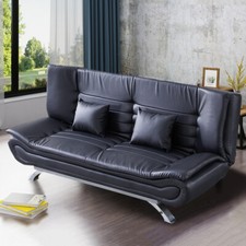 190cm Leather Sofa Bed Recliner Chair Sleeper Sofa Bed 3 Seaters Couch Sleeper