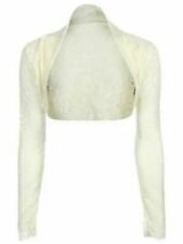 Womens Long Sleeves Lace Shrug Ladies Cropped Bolero Jacket Cardigan Top UK 8-26