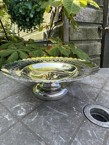 Vintage silver plate pedestal - vintage,
