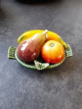 60's Portuguese Majolica style Fruit In Cabbage Leaf .Perfect (3 Avail various)