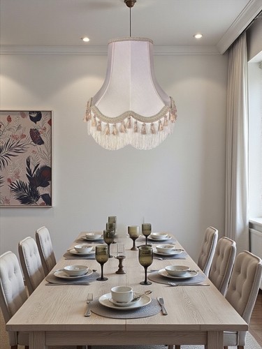 Oyster cream table lampshades