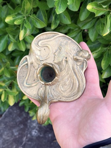 Art nouveau handheld candle - art,
