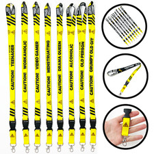 Caution! Insanely Funny Lanyard | Work Office Novelty Gifts | Secret Santa