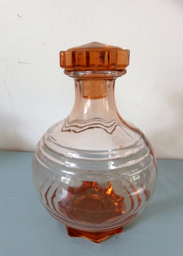 Orange glass small decanter - ,