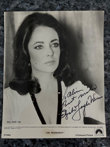 Elizabeth taylor warner signed - elizabeth,