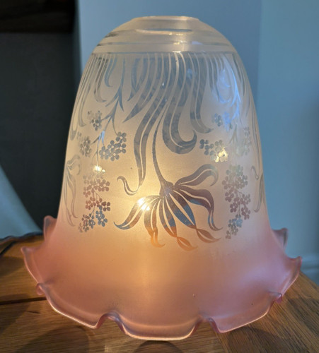 Large etched glass pendant