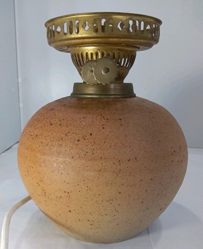 Stoneware electric oil lamp - "oil, lamp"