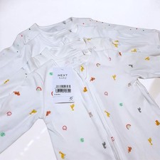 Next Baby White Zip Sleepsuits