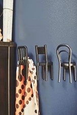 Ikea Fjantig ? Decorative Miniature Chair Shaped Hooks / Black / Set of 4