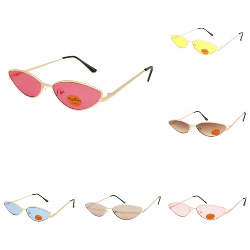 Micro metal cat eye sunglasses - metal,