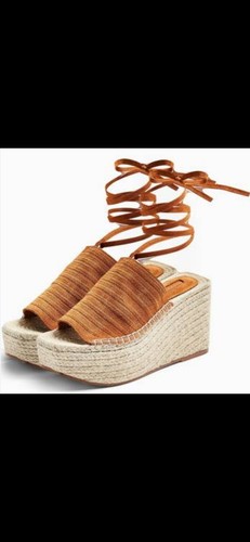 Topshop tan suede tie - suede, up