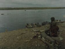 Military watching North Bank of the Thach Han River - Vietnam War - Photograph