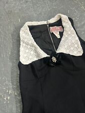 Vintage 60s Mod  Twiggy Crochet Collar Party Dress 8/10