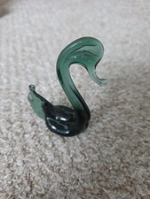 Small Glass Swan Ornament 