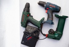 Lot Bosch GSR 12 12v Cordless Drill Driver + Bosch PSR 12 VE - 2 + Bosch PAG 12V