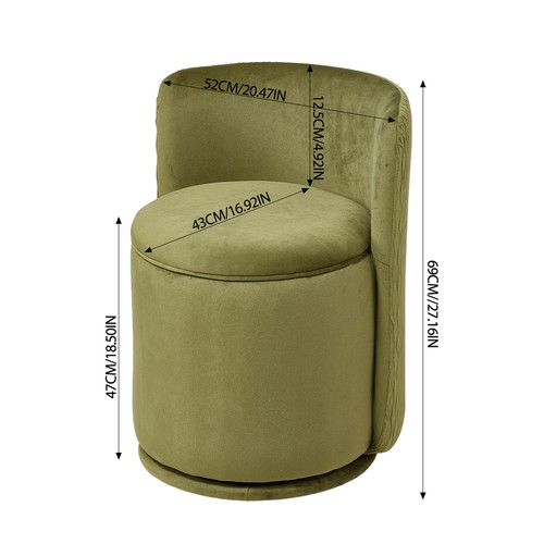 Velvet vanity stool with low - vanity,