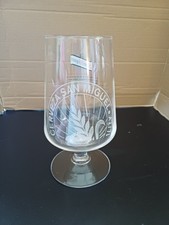 San Miguel Pint Stemmed Beer Glass Stem Etched Lager Home Bar Man Cave