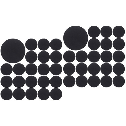 Black felt circles adhesive - black,