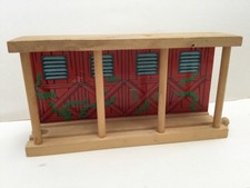 BRIO Wooden Train Track With Open Sided Tunnel 4 Doors Red sheds stables moss