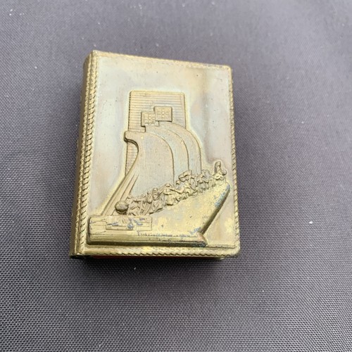 Antique old brass matchbox