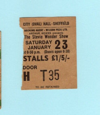 Stevie Wonder Martha & the Vandellas 1971 Concert Ticket Stub Sheffield, UK