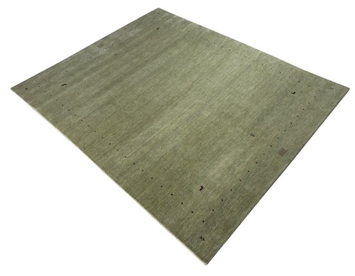 Handwoven wool rug olive - wool,